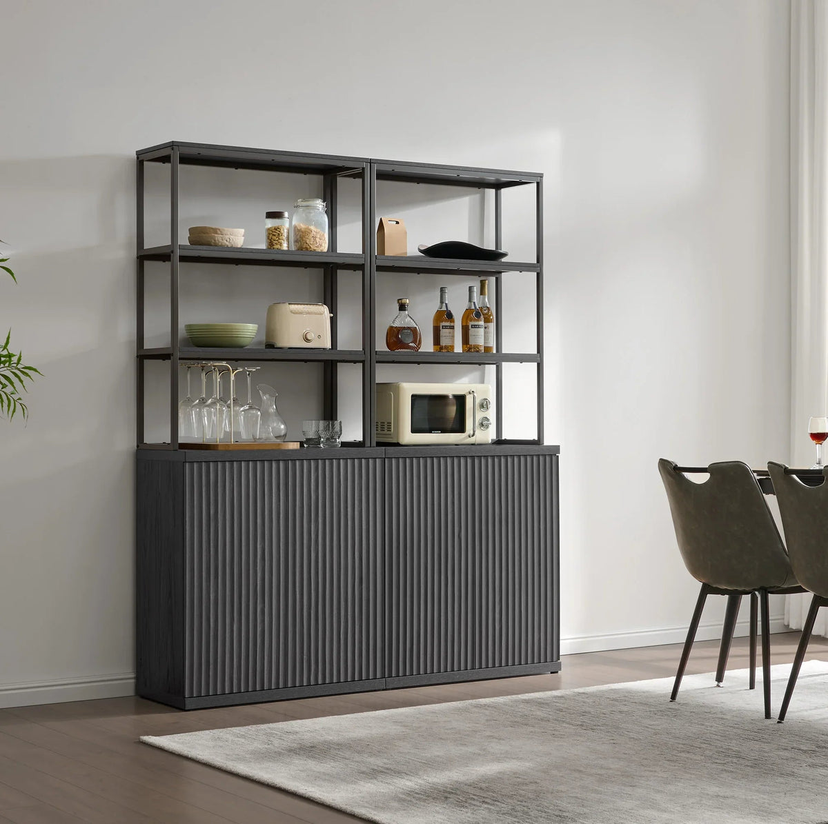 Stria Bookshelf with Storage, Set of 3