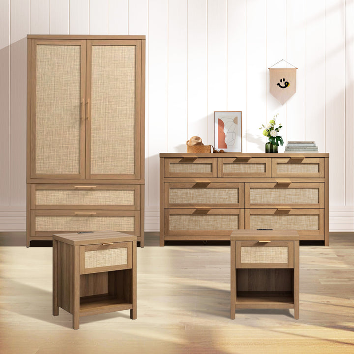 Savanna Wardrobes Closet,Dresser and Nightstand Set