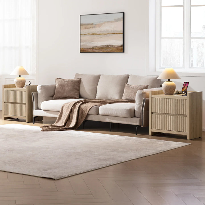 Prelude Night Table with Drawers and Charger