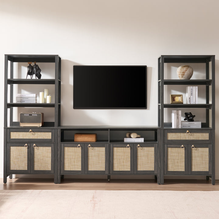 Terra 68.5Inch Bookshelf with Drawers