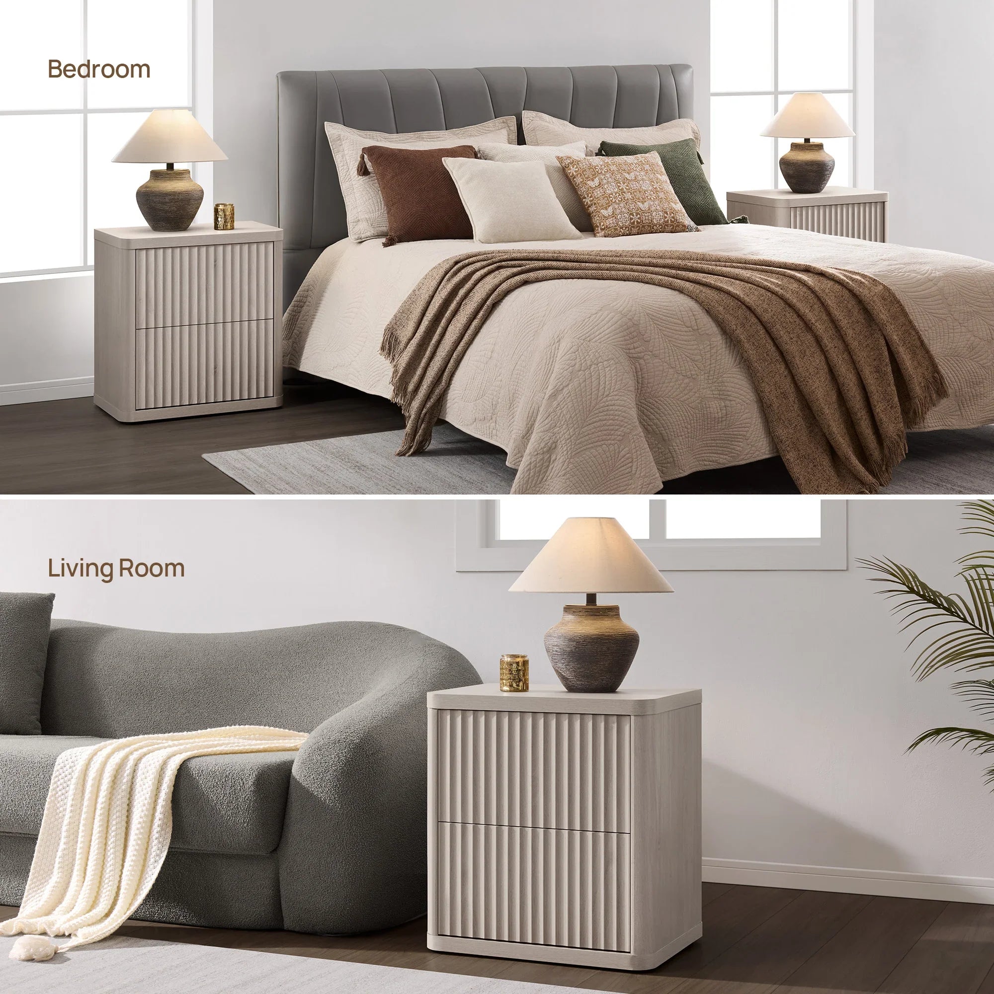 Cas Nightstand with 2 Drawers