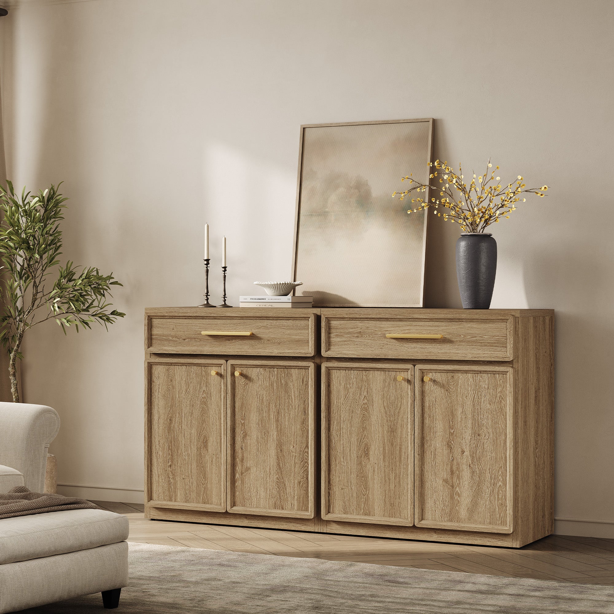 Crescent Sideboard Cabinet, Flexible Storage