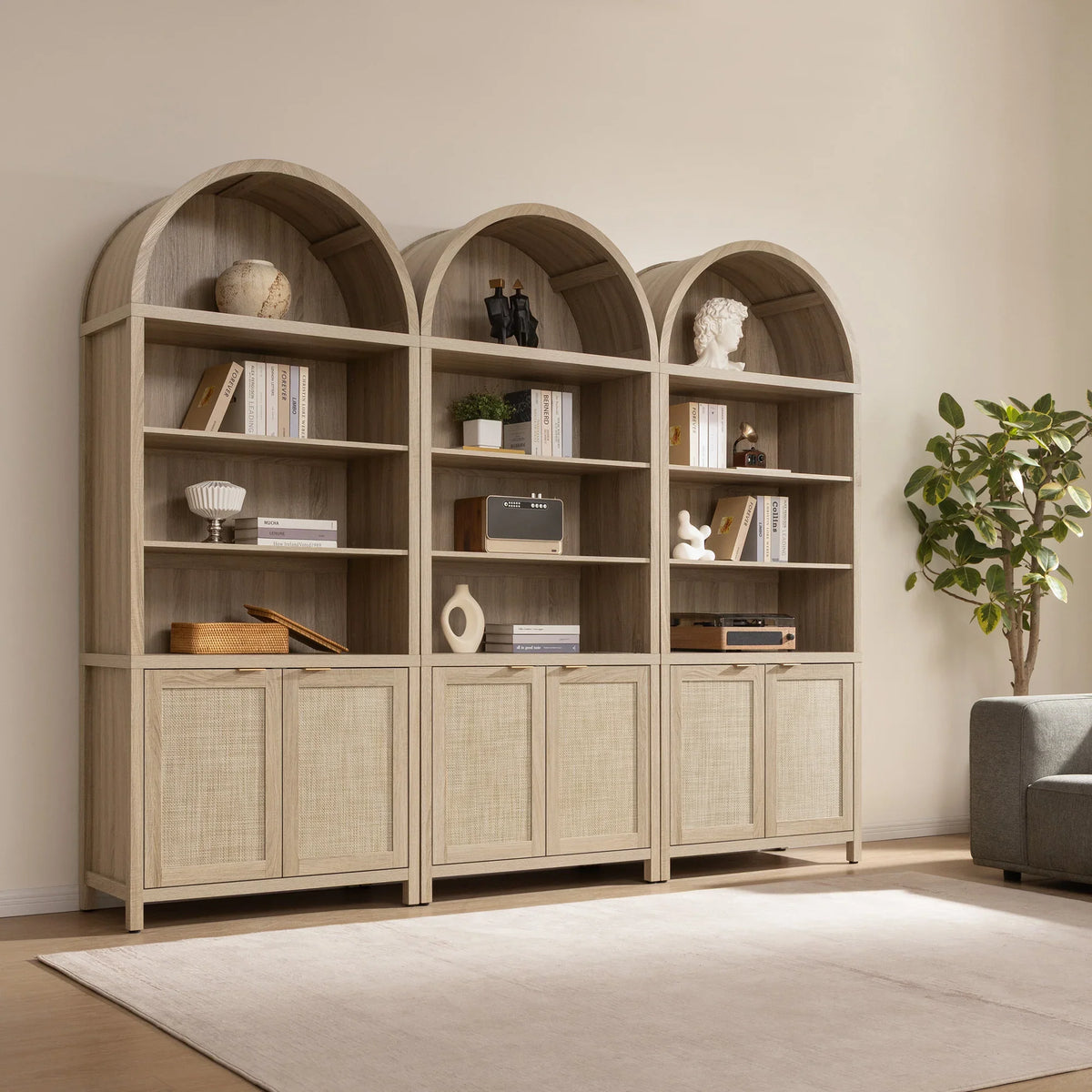 Savanna Arched Bookcase, 84.2Inch Height
