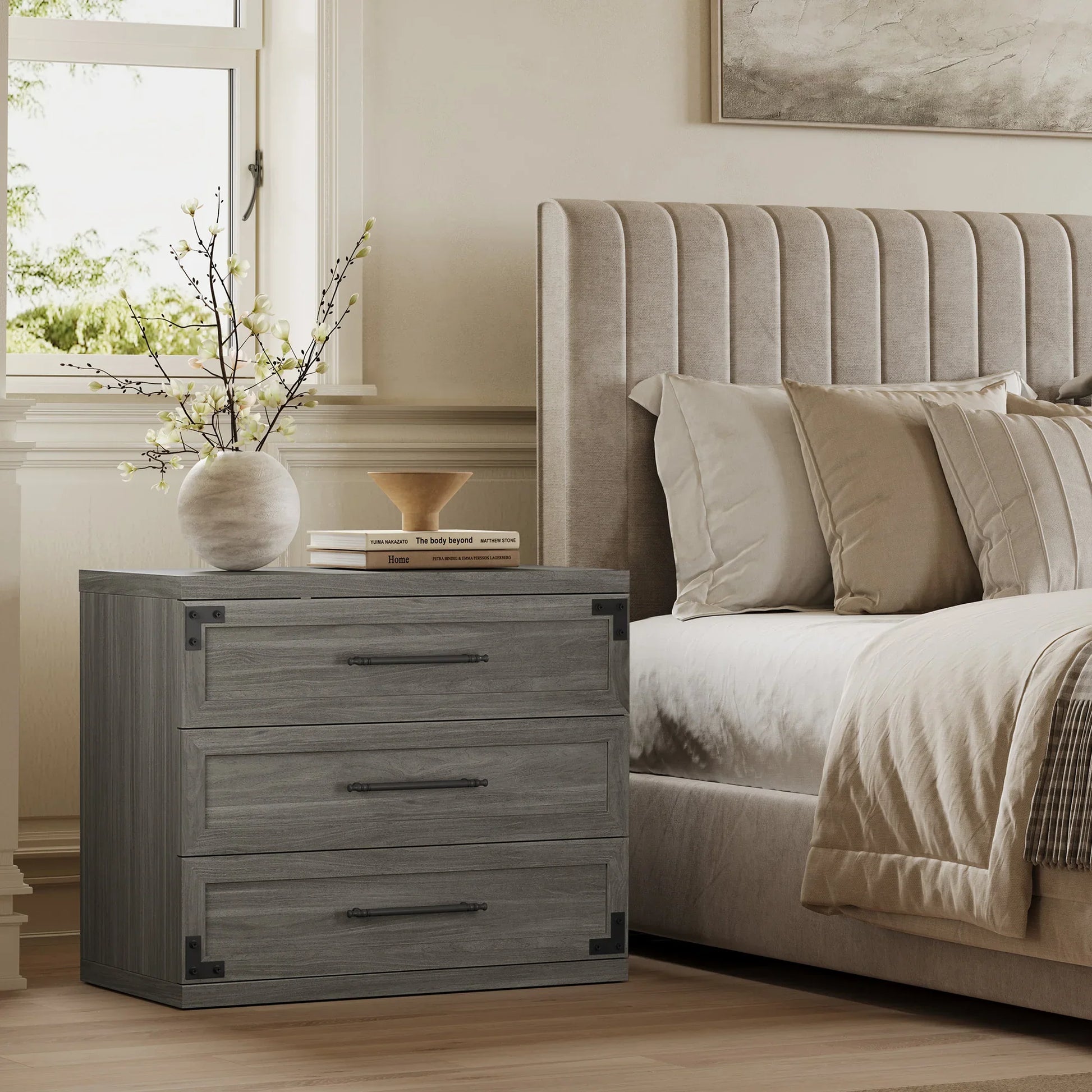 Willow 3-Drawers Nightstands Set, 31.3 Inch Wide