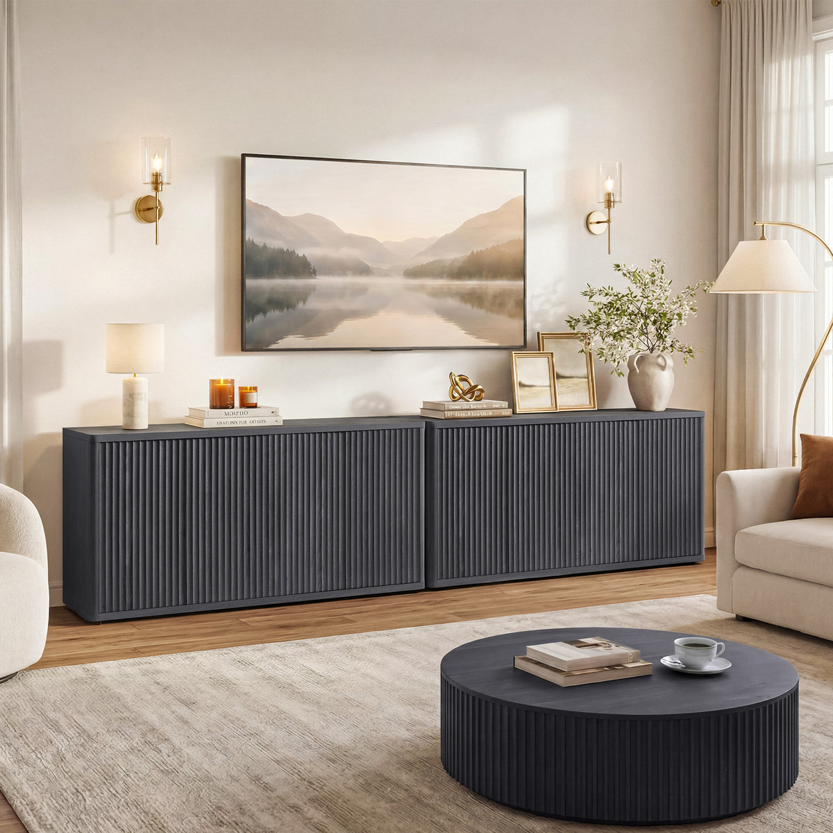 Cas 65-Inch TV Stand with Cable Management