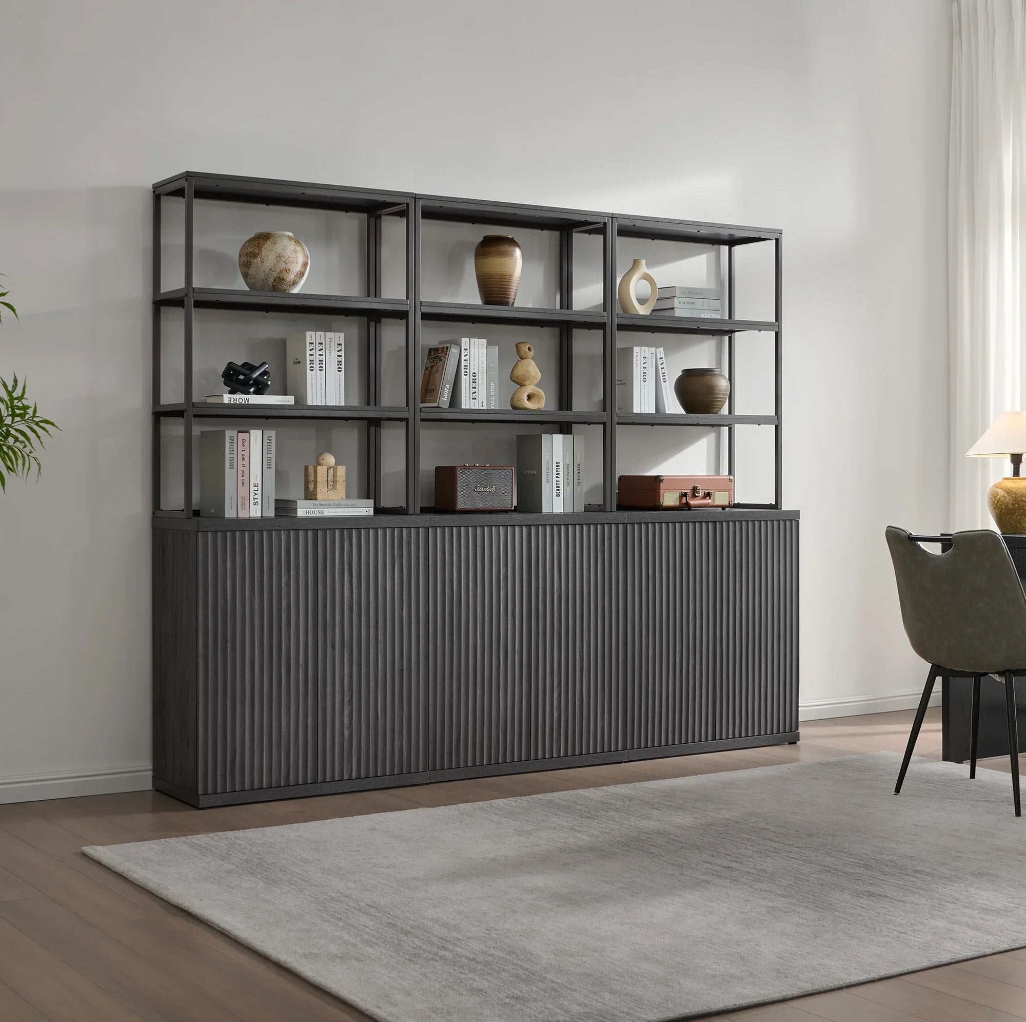 Stria Bookshelf with Storage