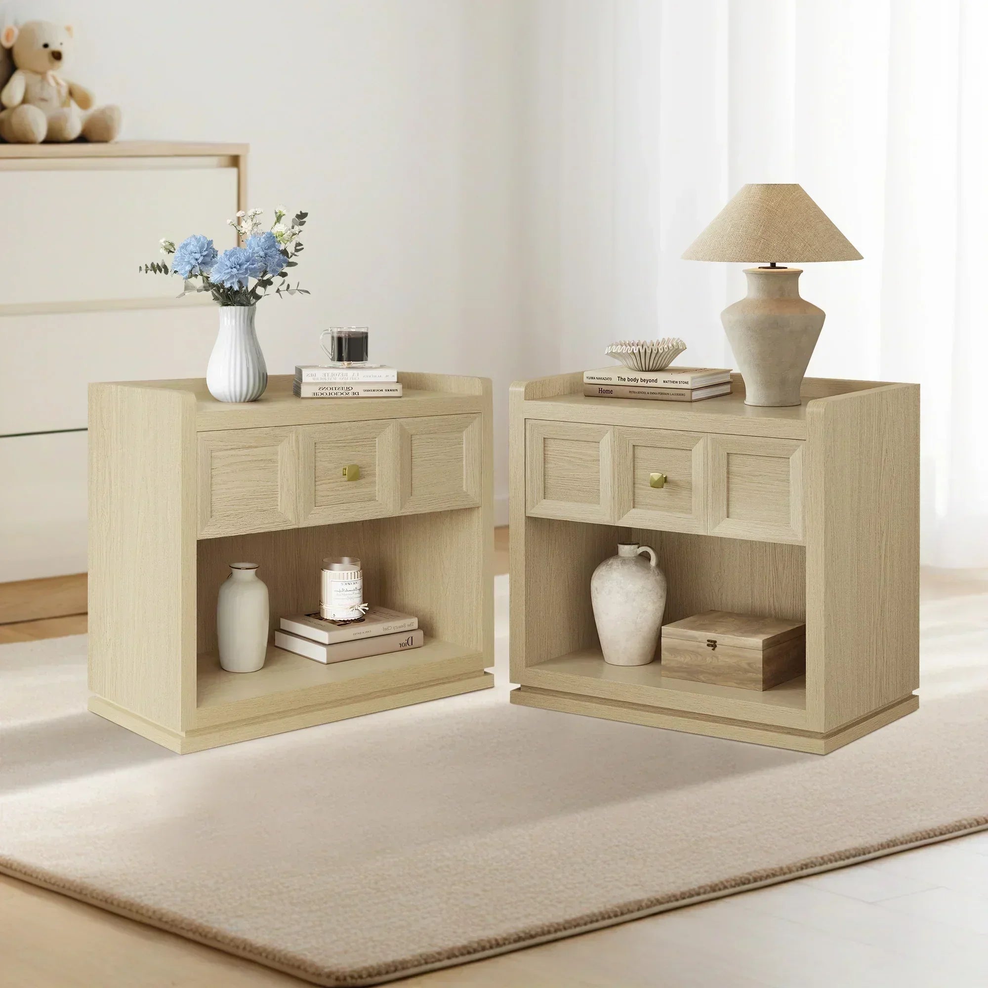 Helio Nightstands Set, 26 Inch Wide
