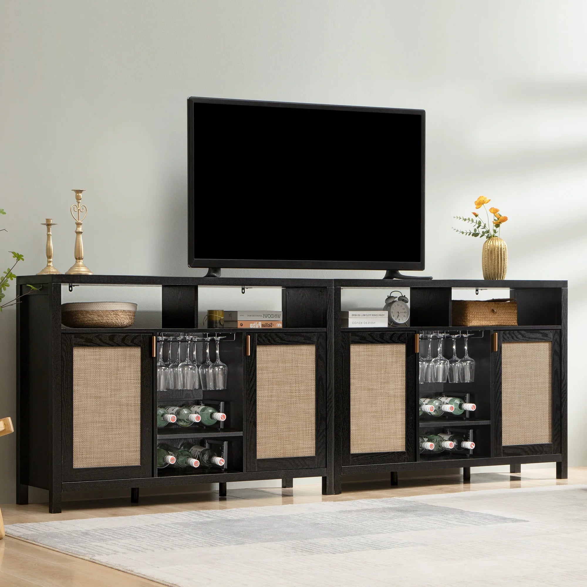 Savanna Bar Cabinet with Glass Holder