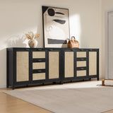 Savanna Sideboard Cabinets - 2 Pieces - Black Oak