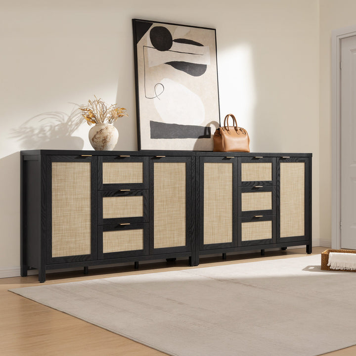 Savanna Sideboard Cabinets - 2 Pieces - Black Oak