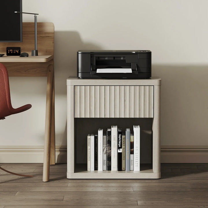 Cas Night Stand with Storage, 24.1 Inch Tall