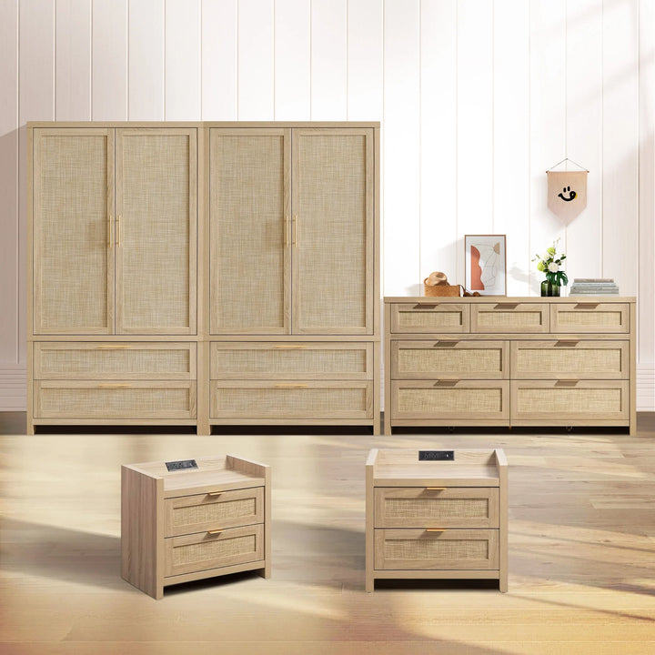 Savanna Wardrobes Closet,Dresser and Nightstand Set