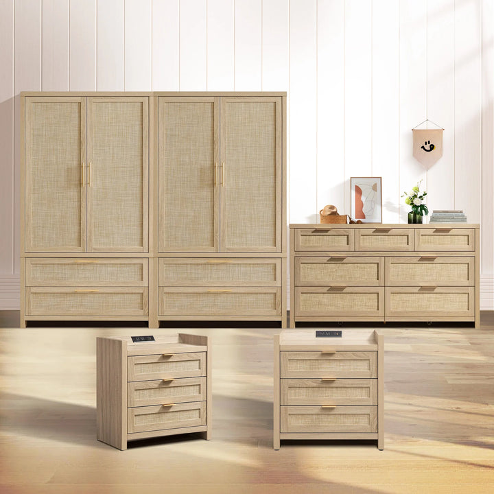 Savanna Dresser, Nightstand and Wardrobe Bedroom Set