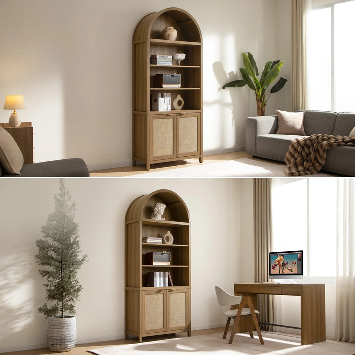Savanna Arched Bookcase with Doors