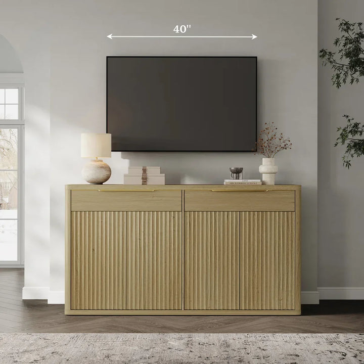 Cas Sideboard Buffet with 2 Drawers - 1 Piece - Grey Alder