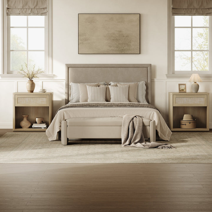 Zura Sectional Bedroom Sets, Large Storage for Bedroom - Sand Oak - 1 Set