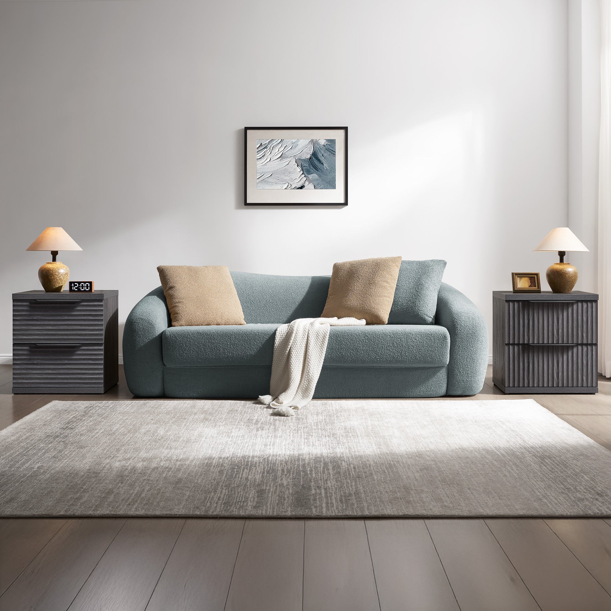 Stria 2-Drawer Nightstand with Interchangeable Panels