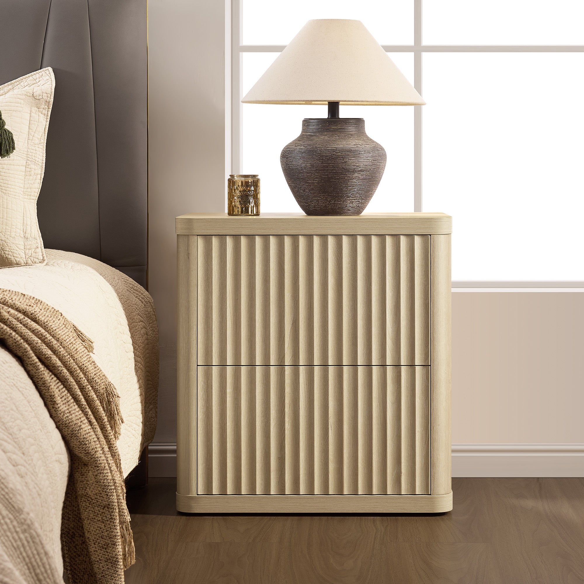 Cas 2 Drawers Nightstand for Bedroom