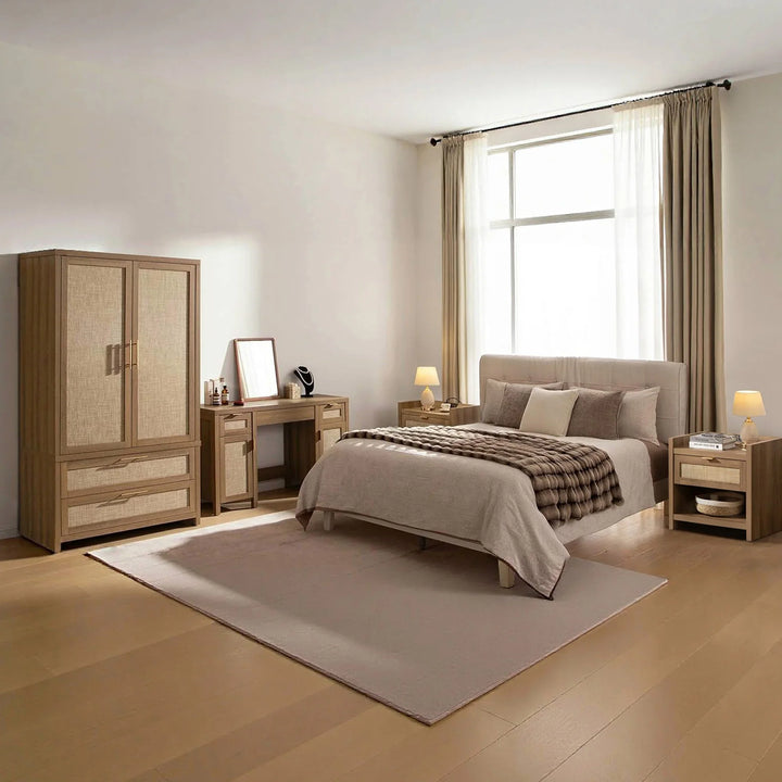 Savanna Makeup Vanity, Wardrobe and Nightstands Set