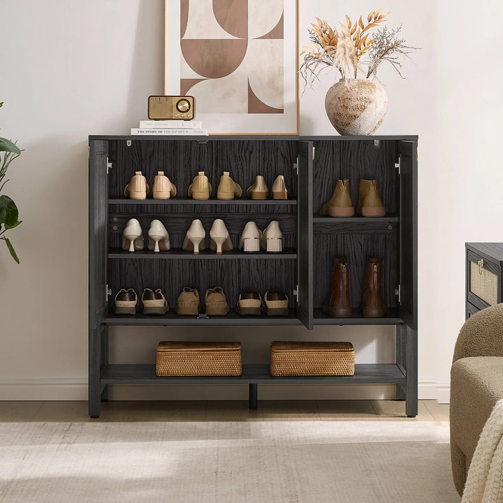 Terra Rattan Shoe Cabinet with Storage, Set of 2
