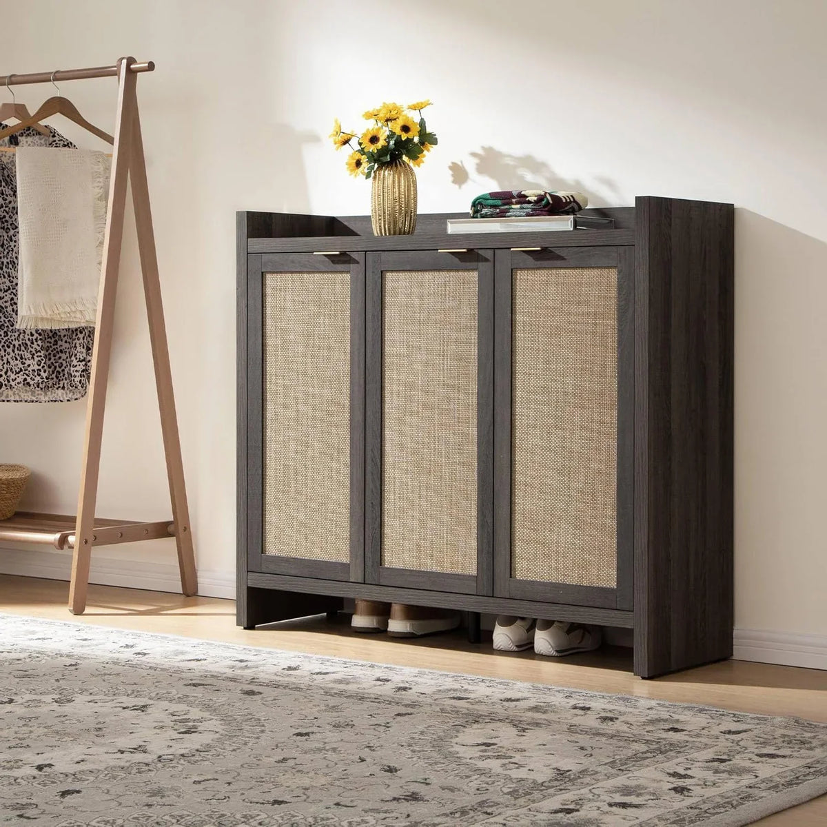 Savanna Tall Shoe Cabinet,30 Pairs Shoes