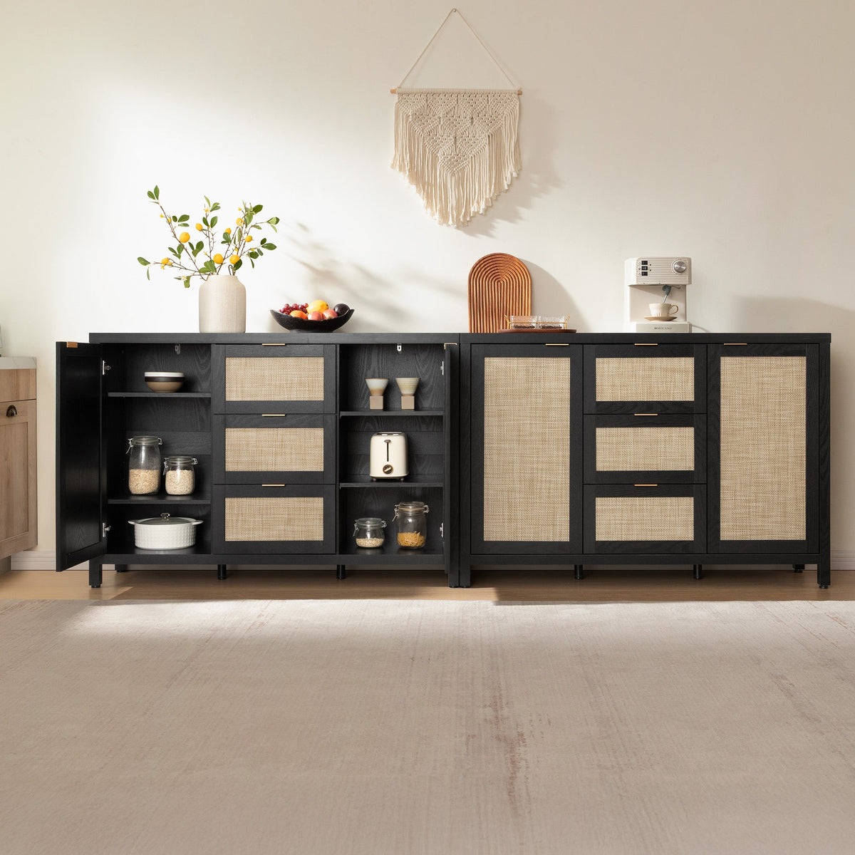 Savanna Sideboard Cabinets - 2 Pieces - Reclaimed Light Oak