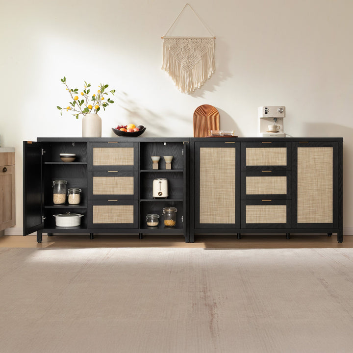 Savanna Sideboard Cabinets - 2 Pieces - Reclaimed Light Oak