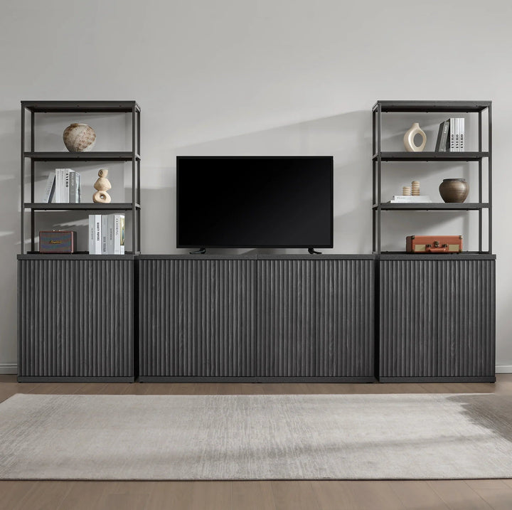 Stria Bookshelf with Storage, Set of 3
