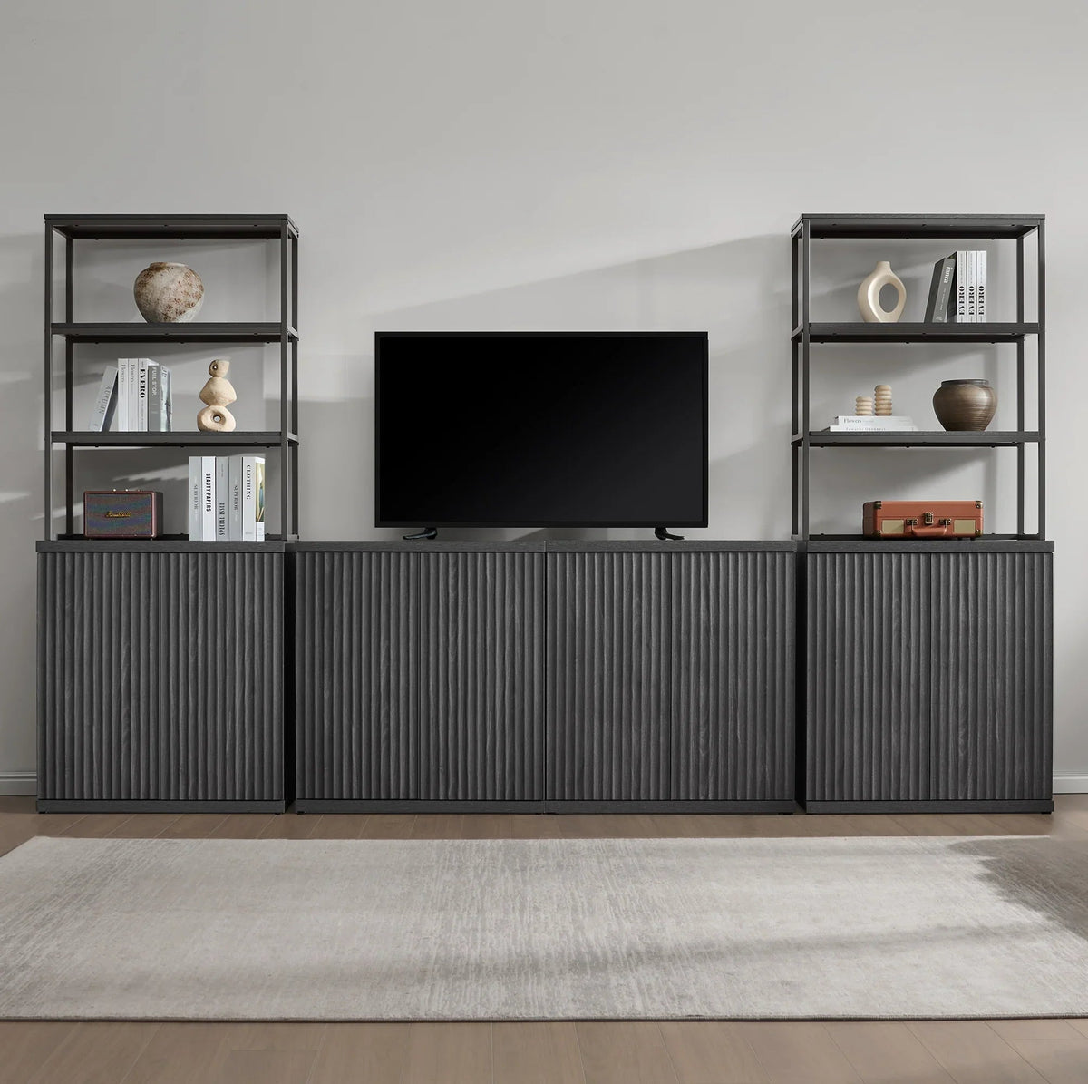 Stria Bookshelf, 2 Doors, Set of 2