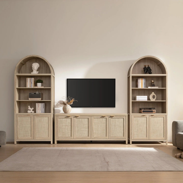 Savanna Arched Bookcase, 84.2Inch Height, Set of 3