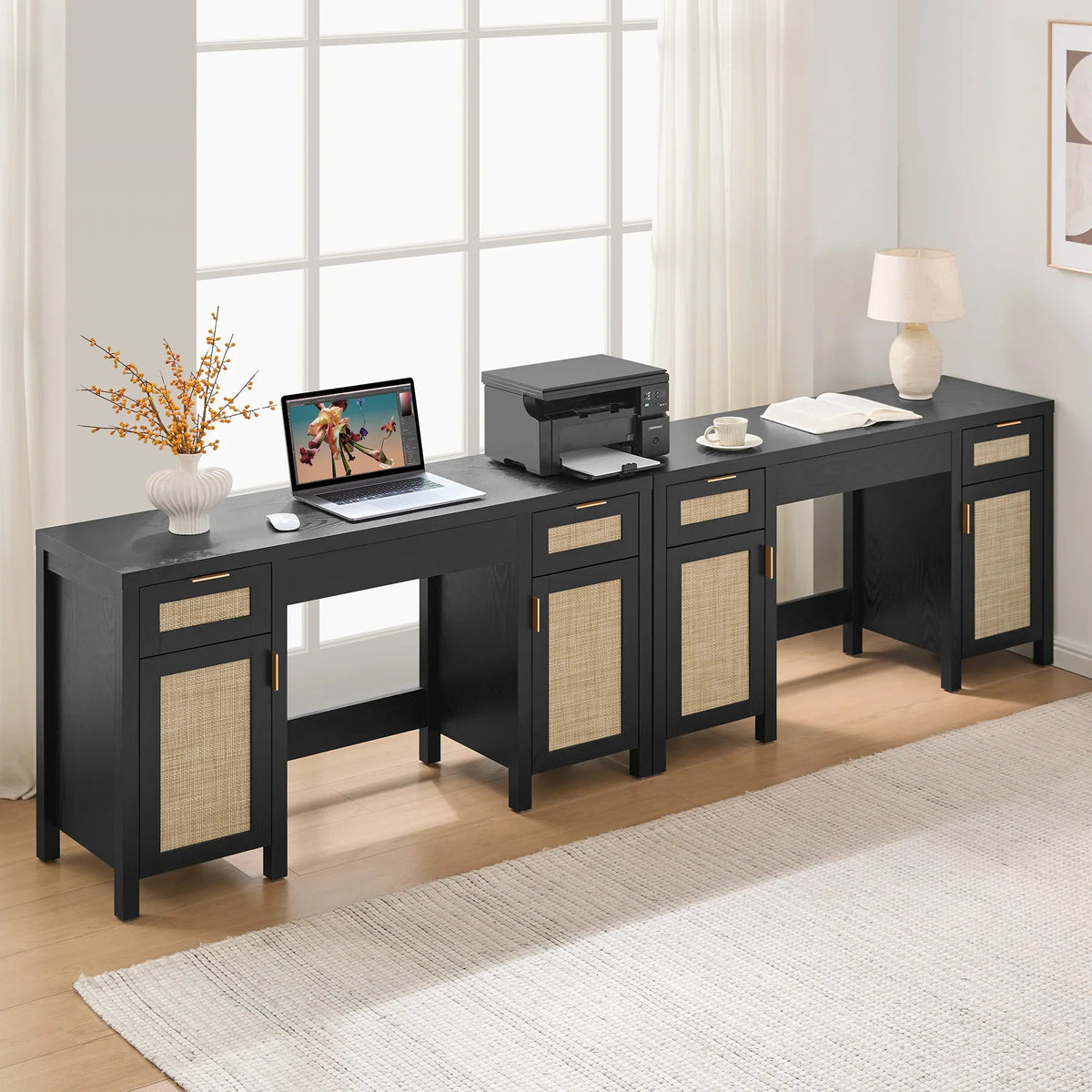 Savanna Black Makeup Vanity, Set of 2