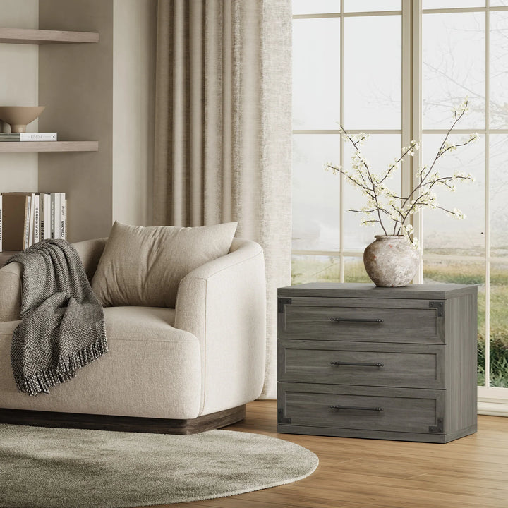 Willow 3-Drawers Nightstands Set, 25.5 Inch Tall