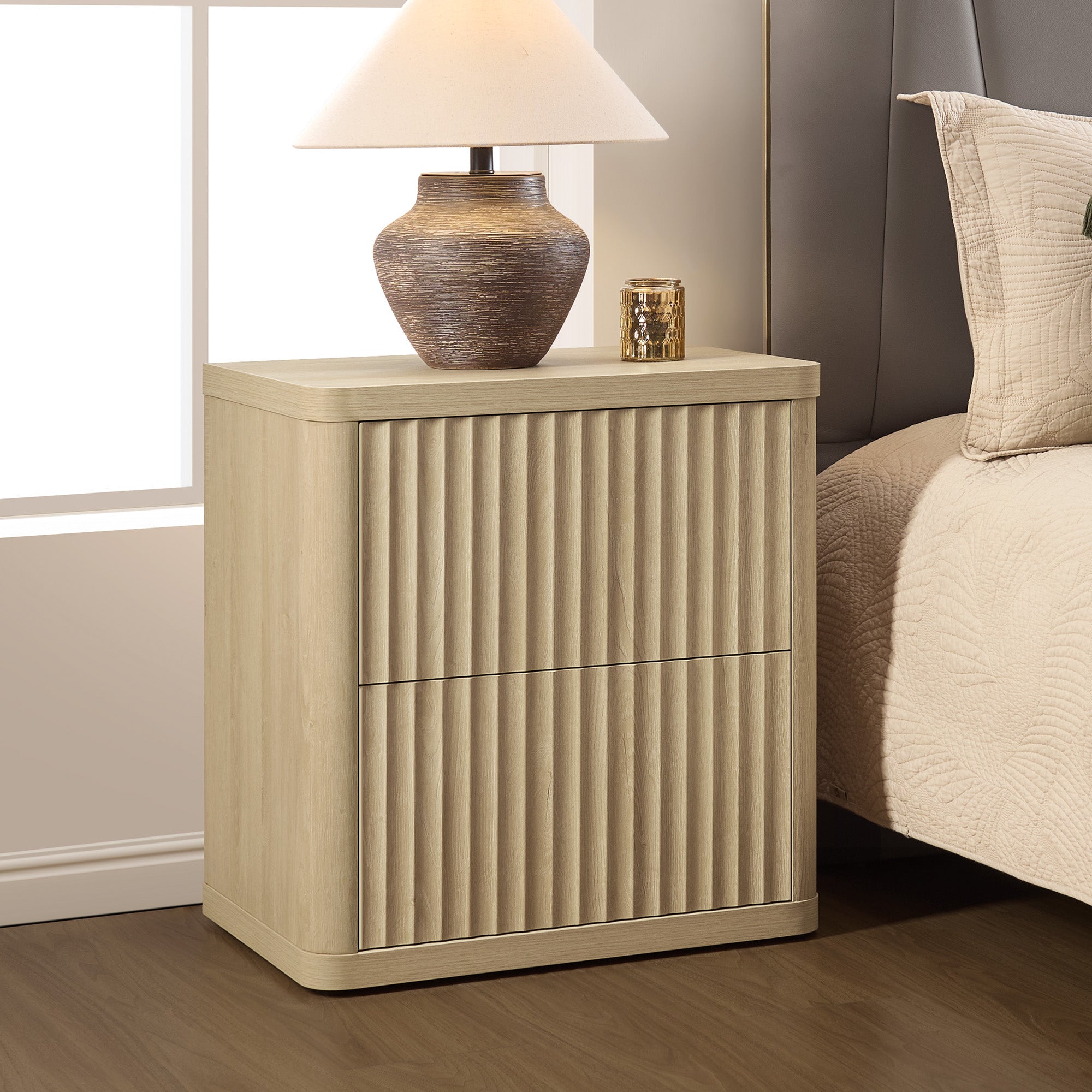 Cas 2 Drawers Nightstand for Bedroom