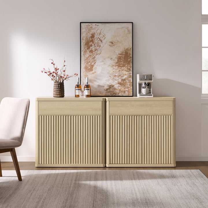 Cas Fluted Sideboard Buffet, Large Storage