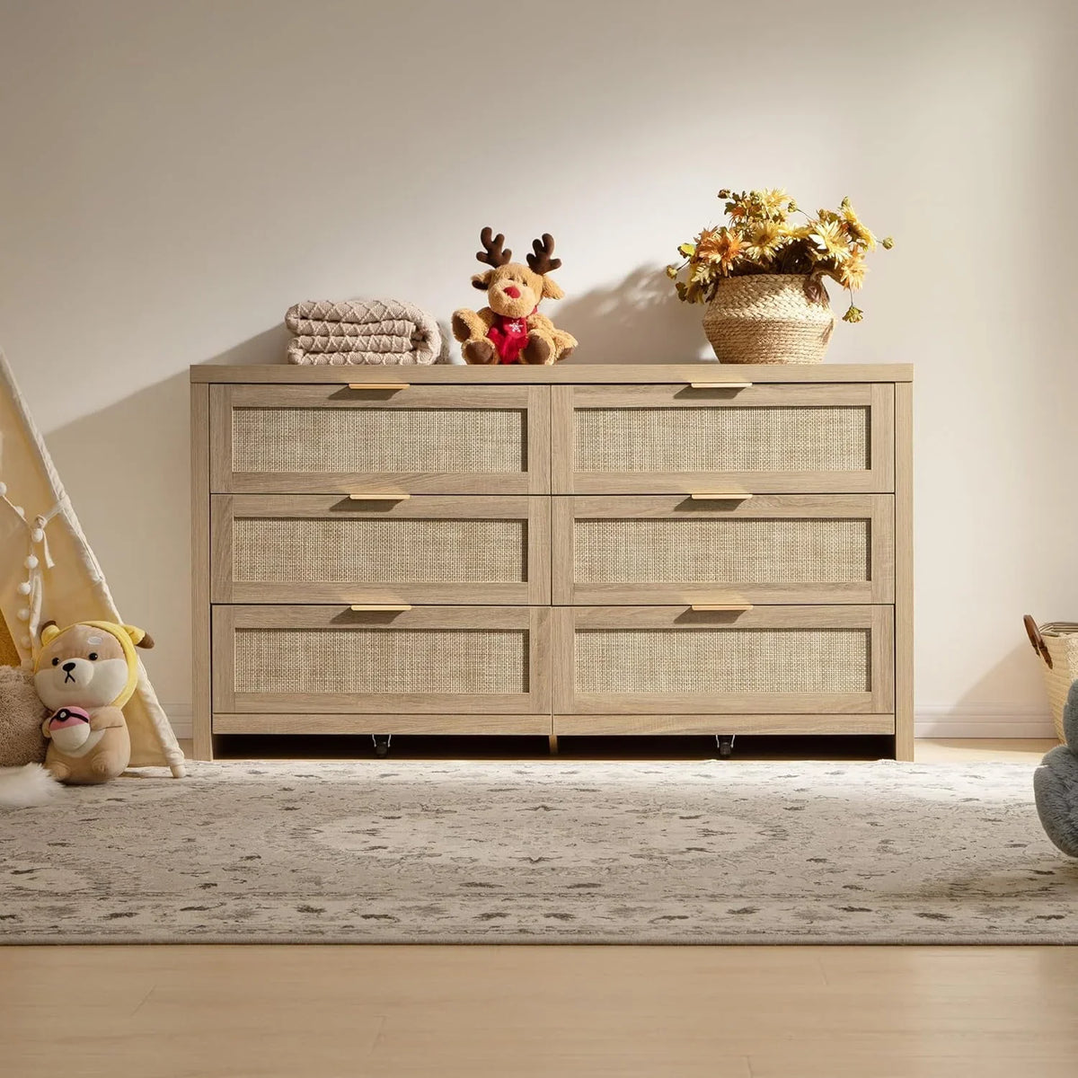 Savanna 6-Drawer Dresser, Wardrobe and 2-Drawer Nightstand Set