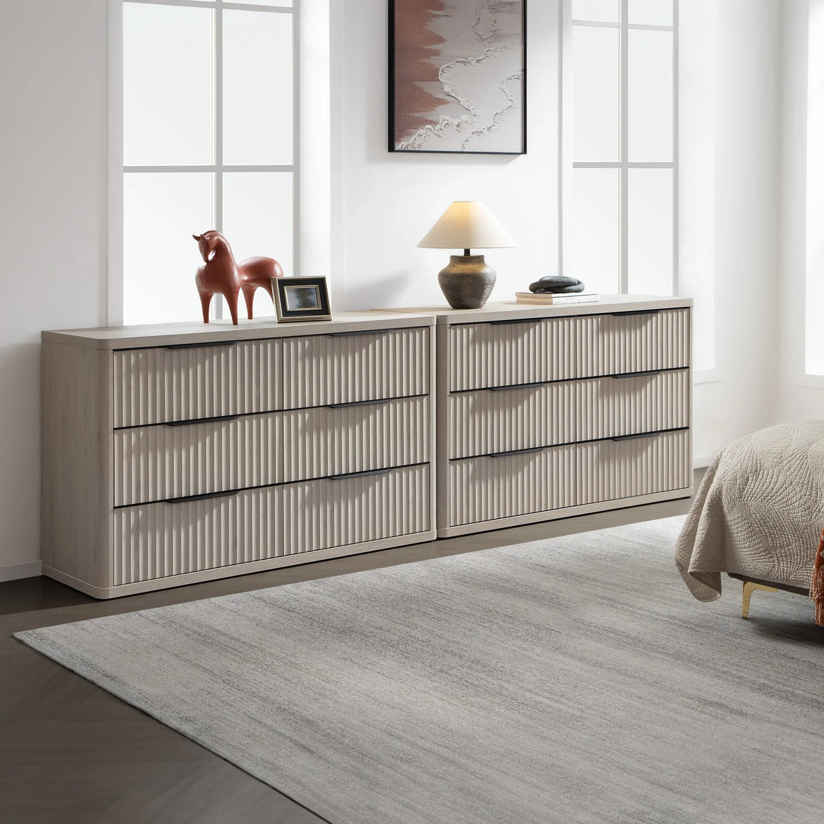 Cas 6 Drawers Dresser and 1 Drawer Nightstands Set
