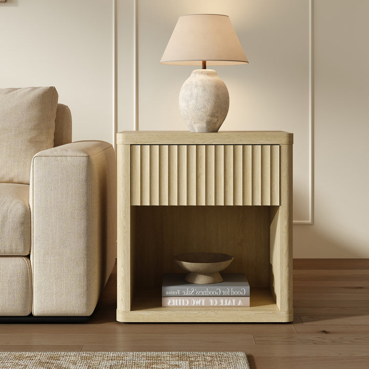 Cas Night Stand with Storage, 24.1 Inch Tall