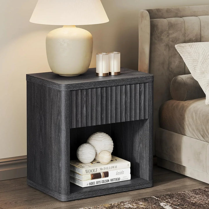 Cas Night Stand with Storage, 24.1 Inch Tall