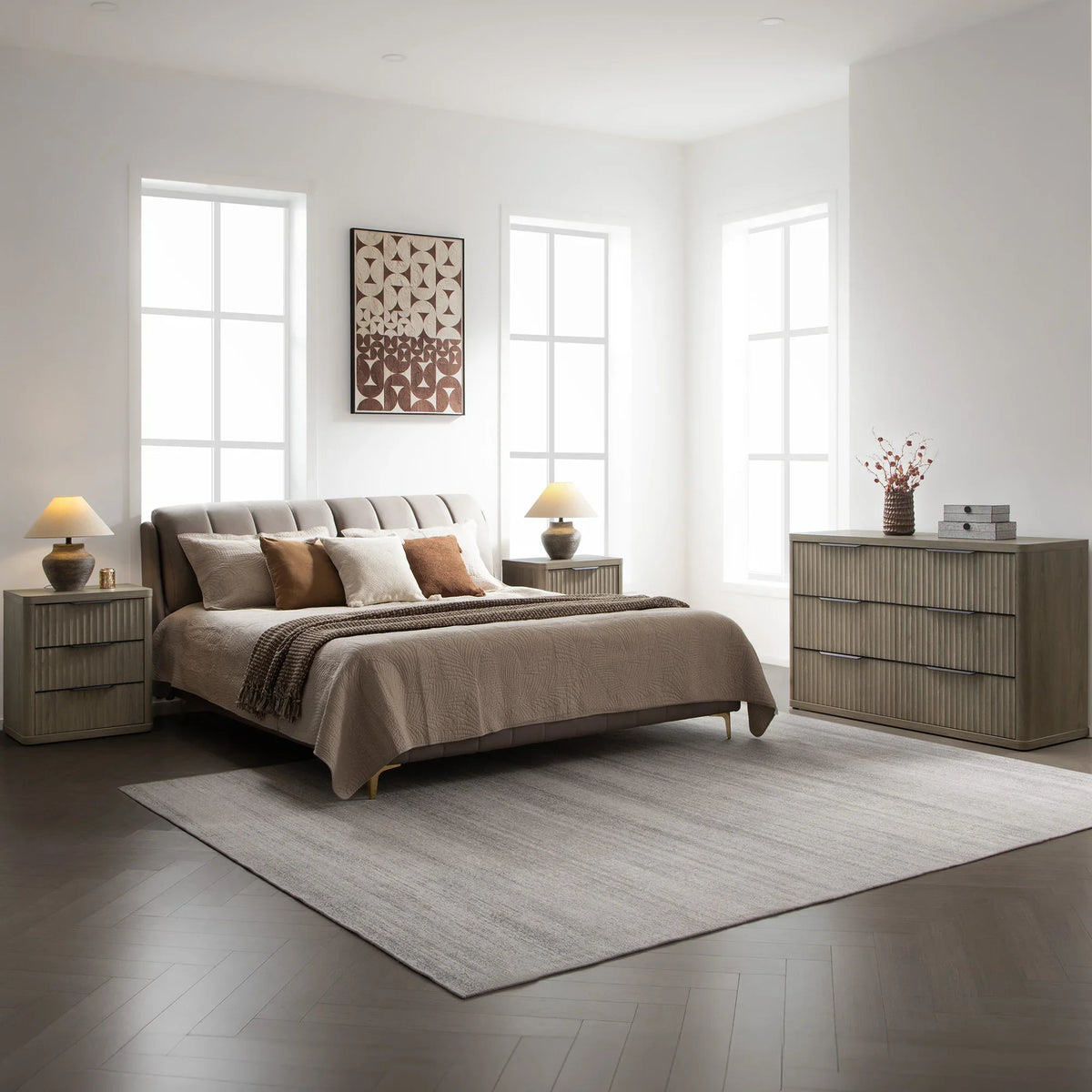 Cas 6 Drawers Dresser and 1 Drawer Nightstands Set