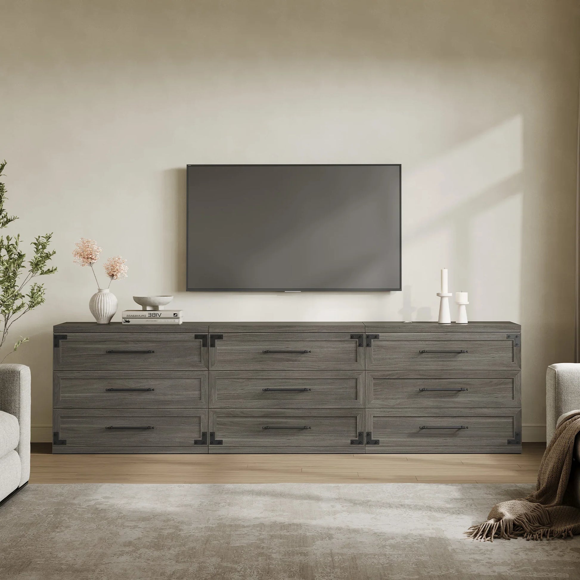 Willow 3-Drawers Nightstands Set, 31.3 Inch Wide