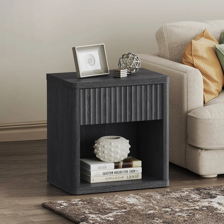 Cas Night Stand with Storage, 24.1 Inch Tall