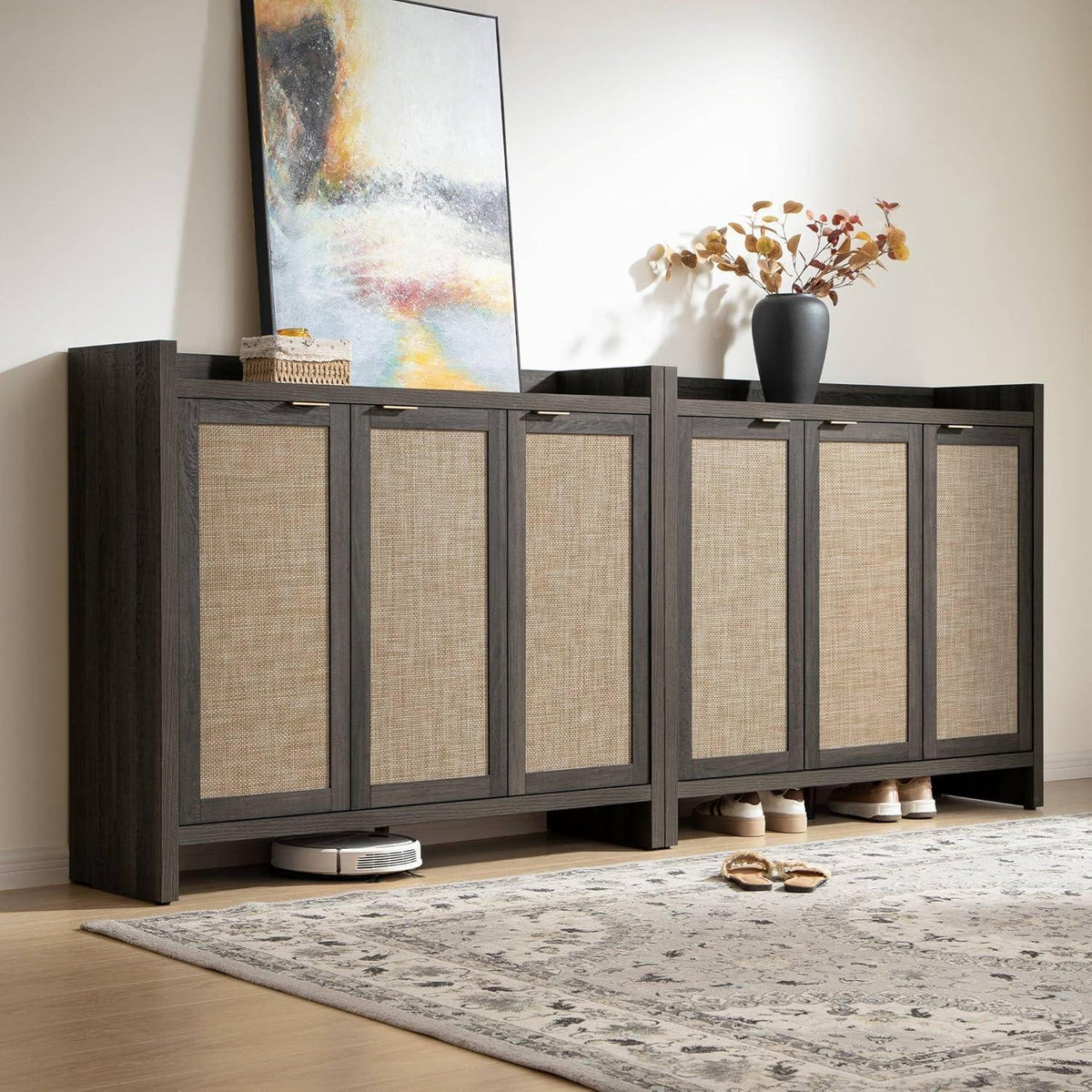 Savanna Tall Shoe Cabinet,30 Pairs Shoes