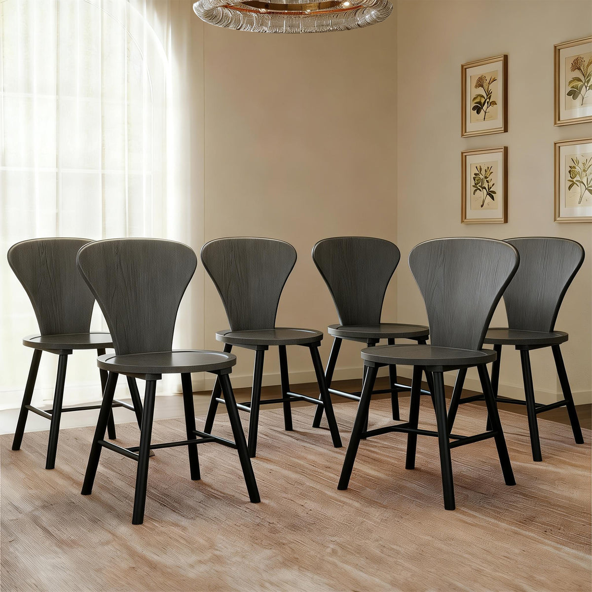 Cas Modern Dining Table and Chairs Set for 2 to 6