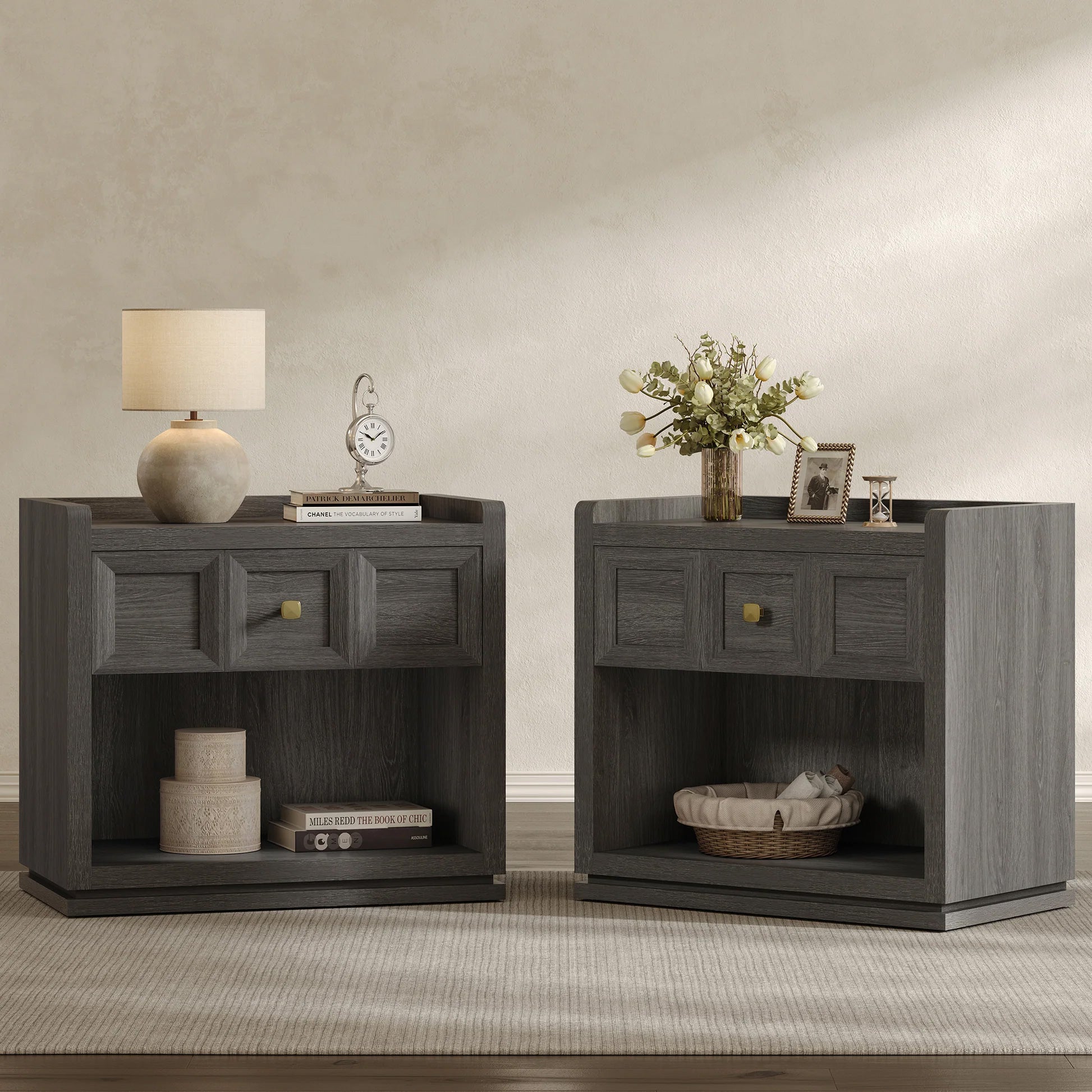 Helio 1-Drawer Nightstand Set of 2
