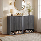 Cas Black Shoe Cabinet Entryway, Set of 2