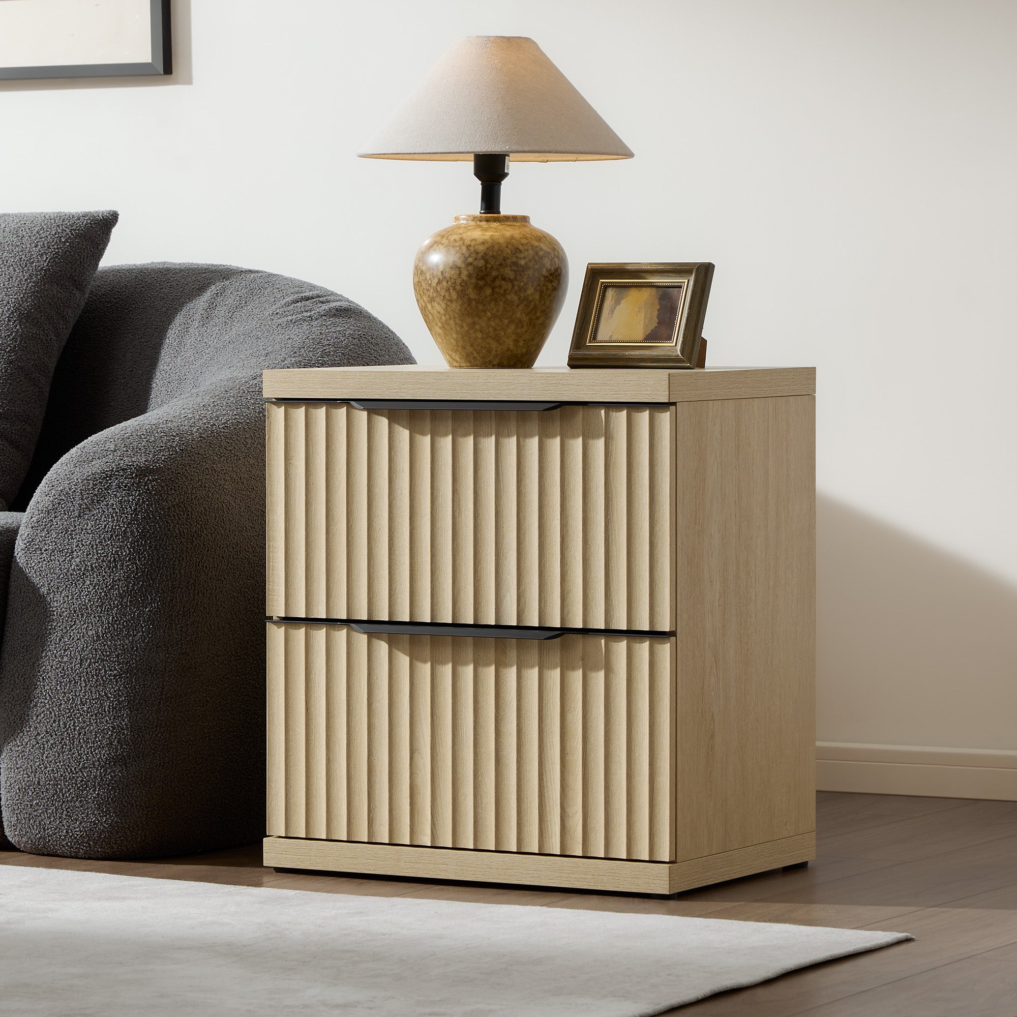 Stria Nightstand with Drawers