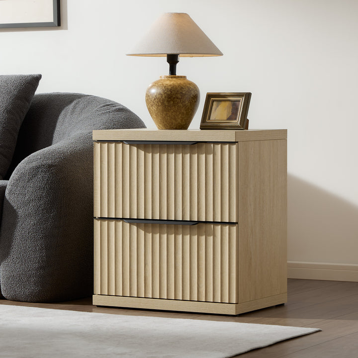 Stria Nightstand with Drawers