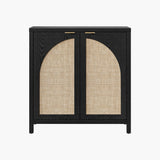 Savanna Rattan TV Stand with Arched Doors