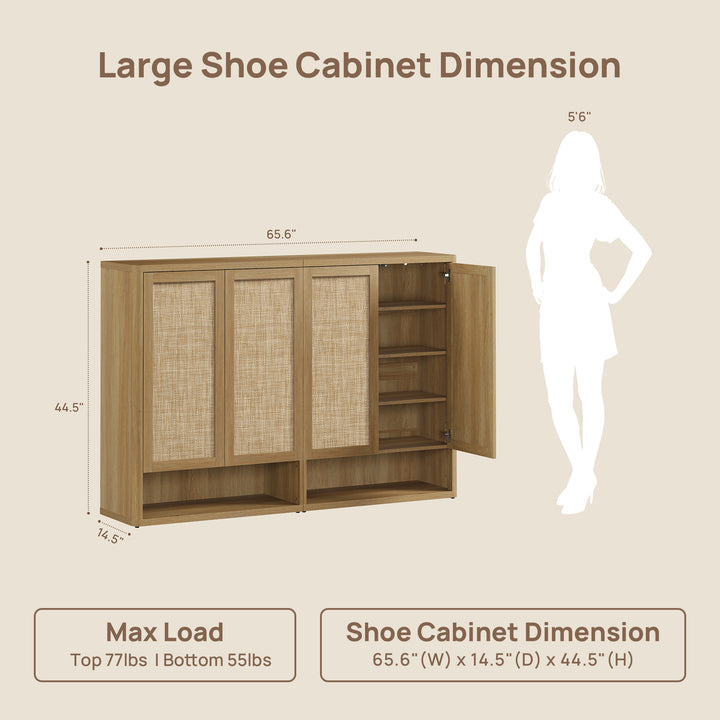 Zura 50-Pair Shoe Cabinet with 4 Doors
