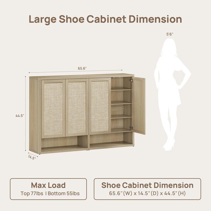 Zura Modular Rattan Shoe Cabinet, 50 Pairs